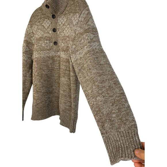 Banana Republic Merino Wool Henley Sweater Fair Isle RK10652 EUC Pullover - Picture 7 of 7